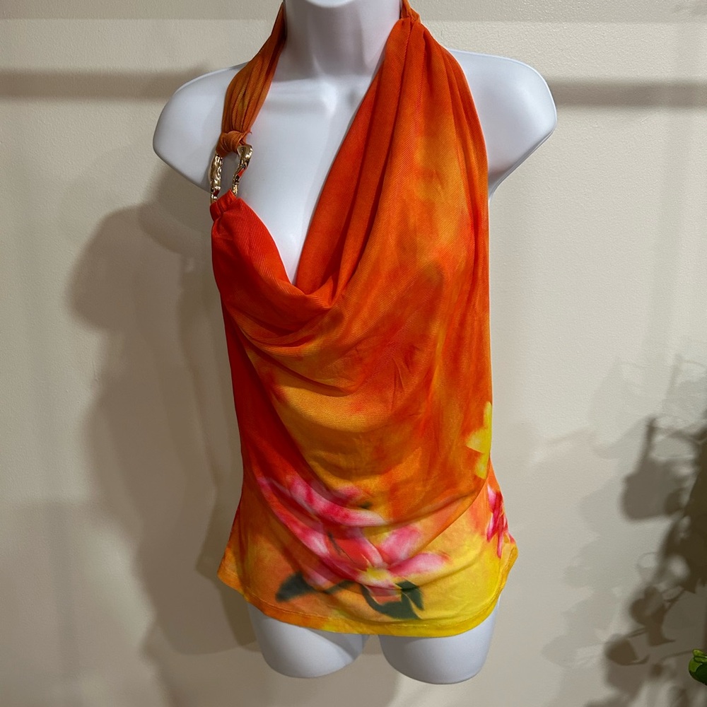 Elegant Orange and Pink Women's Tank Top